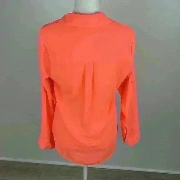Express Orange Button Front The Portofino Shirt Size Small - Picture 4 of 15